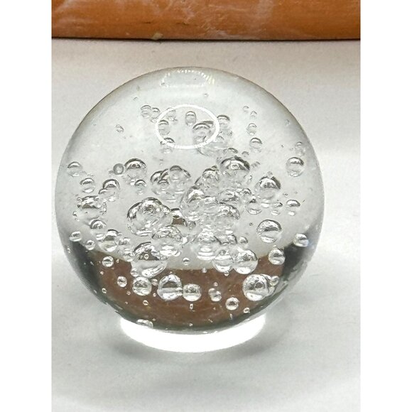 Clear Glass Bubble Paperweight Round Orb Decoration - Picture 1 of 6